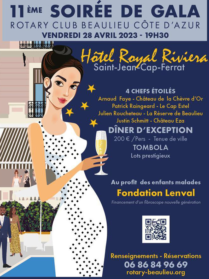 Invitation To Charity Gala Dinner April 28 At Saint Jean Cap Ferrat